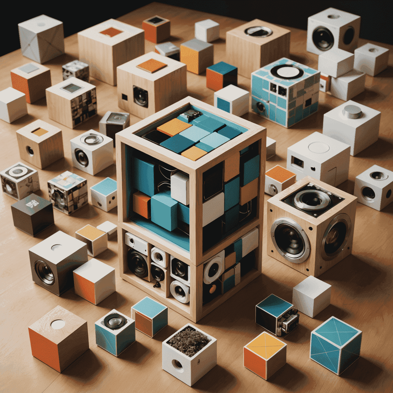 Collage of various qubetic applications integrated into everyday objects, showcasing innovative uses in qulibelic systems