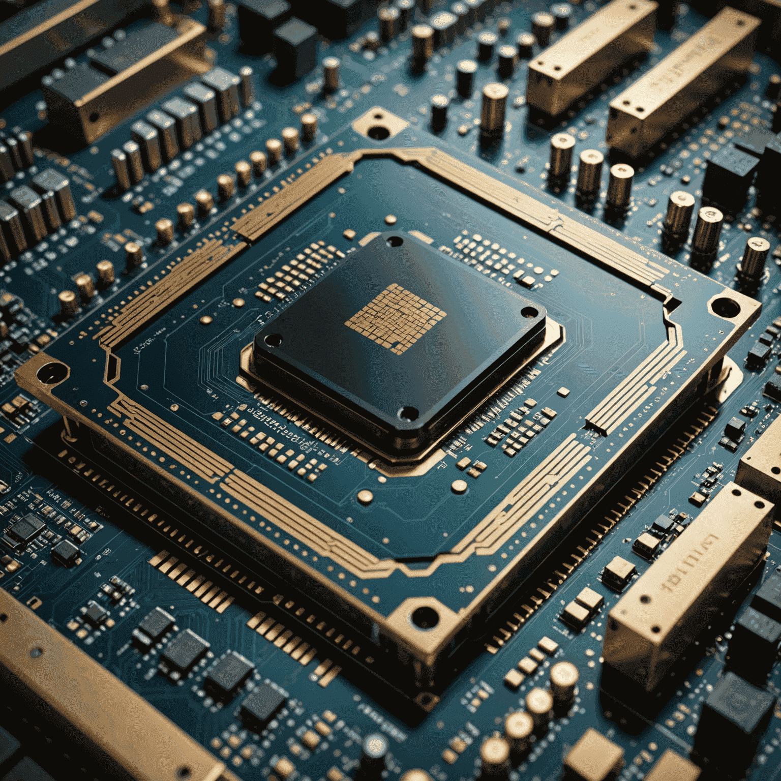 A dynamic image showcasing the seamless integration of quantum and classical computing systems, with quantum circuits interfacing with traditional computer chips